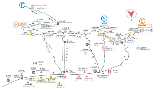 Jinshanling map and Jinshanling hike
