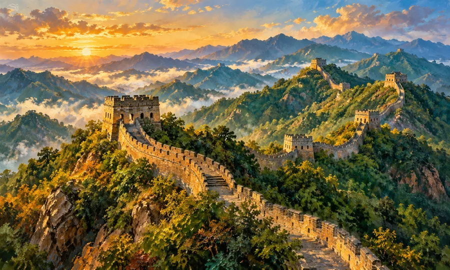 Oil painting inspired by Best China Tour Vacations