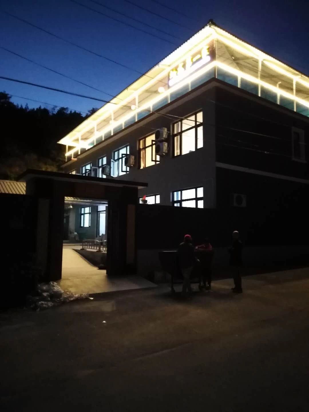 Camping center at night